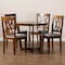 Baxton Studio Aggie Grey Upholstered and Walnut Wood 5-Piece Dining Set 173-9882-10897 - alternate 5